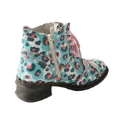 Leafy Lace Lovelies - Leaf Pattern Washed Leather Brogue Ankle Boots For Women