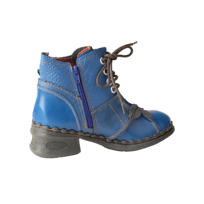 Leafy Lace Lovelies - Leaf Pattern Washed Leather Brogue Ankle Boots For Women