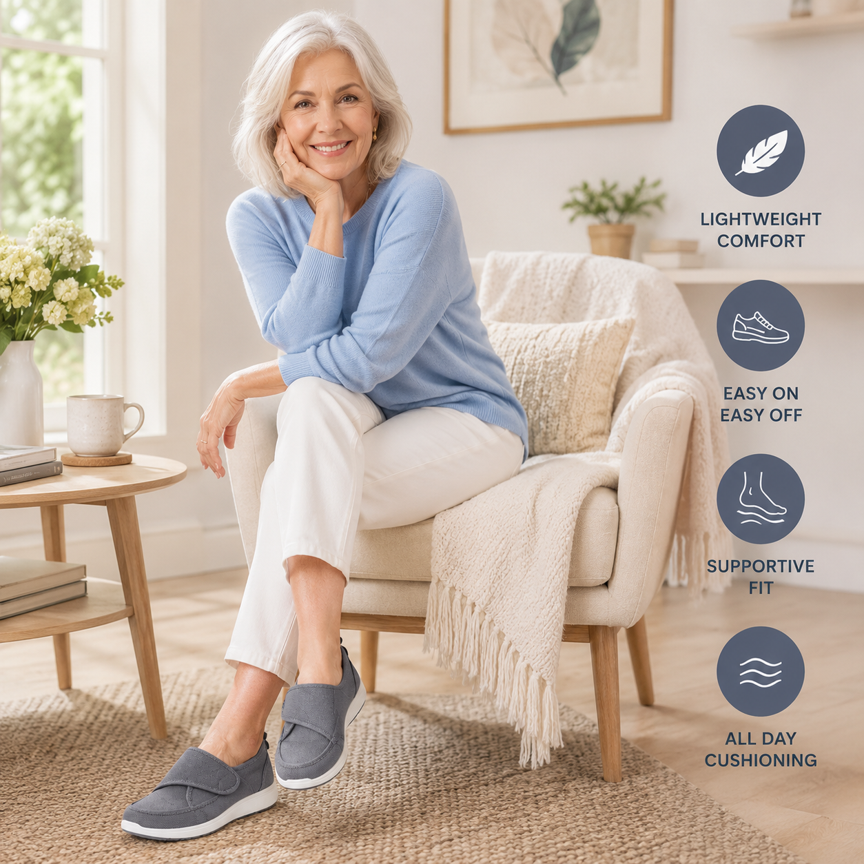 Groovy Glides™ Simple Slide-Ins | Wide Fit - Wide Toe Easy Access Shoes